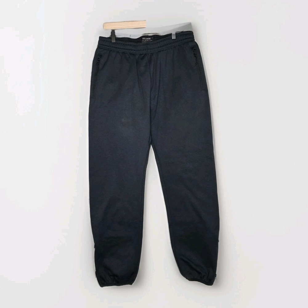 Filson Granite Spire Fleece Pants Black Zip Jogger Sweatpants Mens Medium